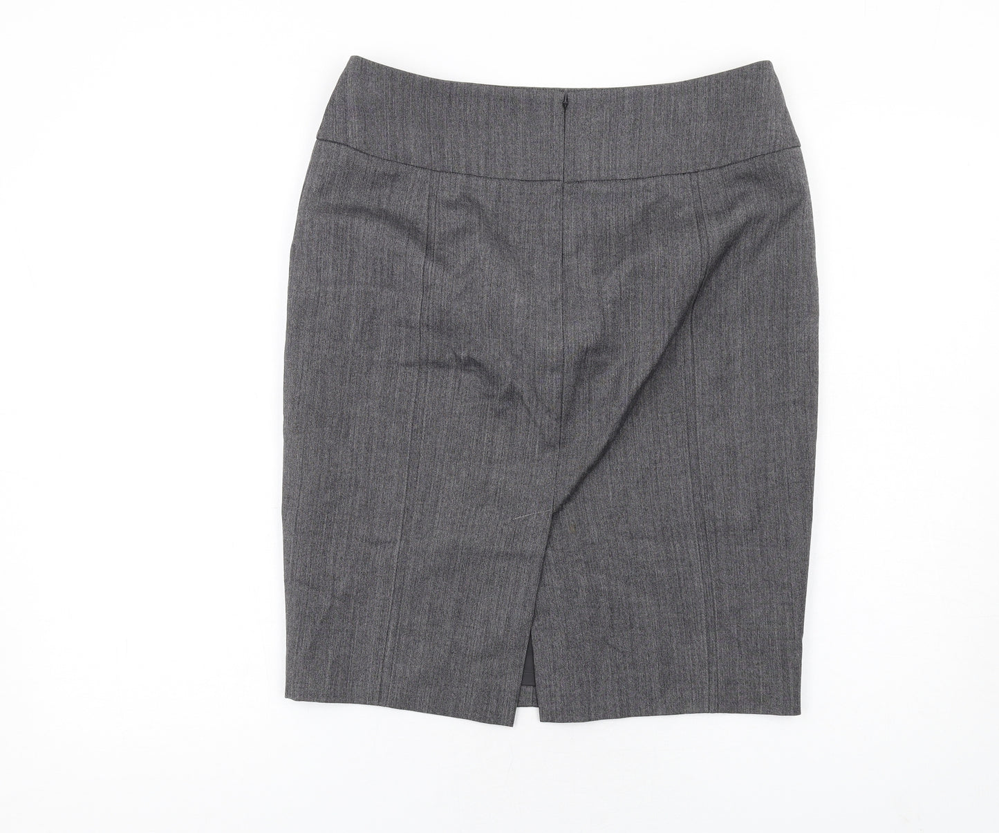 T.M.Lewin Womens Grey Wool Straight & Pencil Skirt Size 10 Zip
