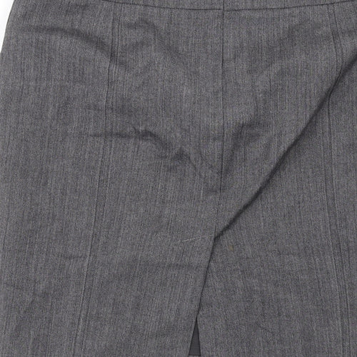 T.M.Lewin Womens Grey Wool Straight & Pencil Skirt Size 10 Zip