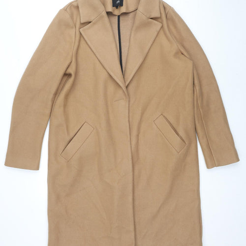 River Island Womens Beige Overcoat Coat Size 14 Button