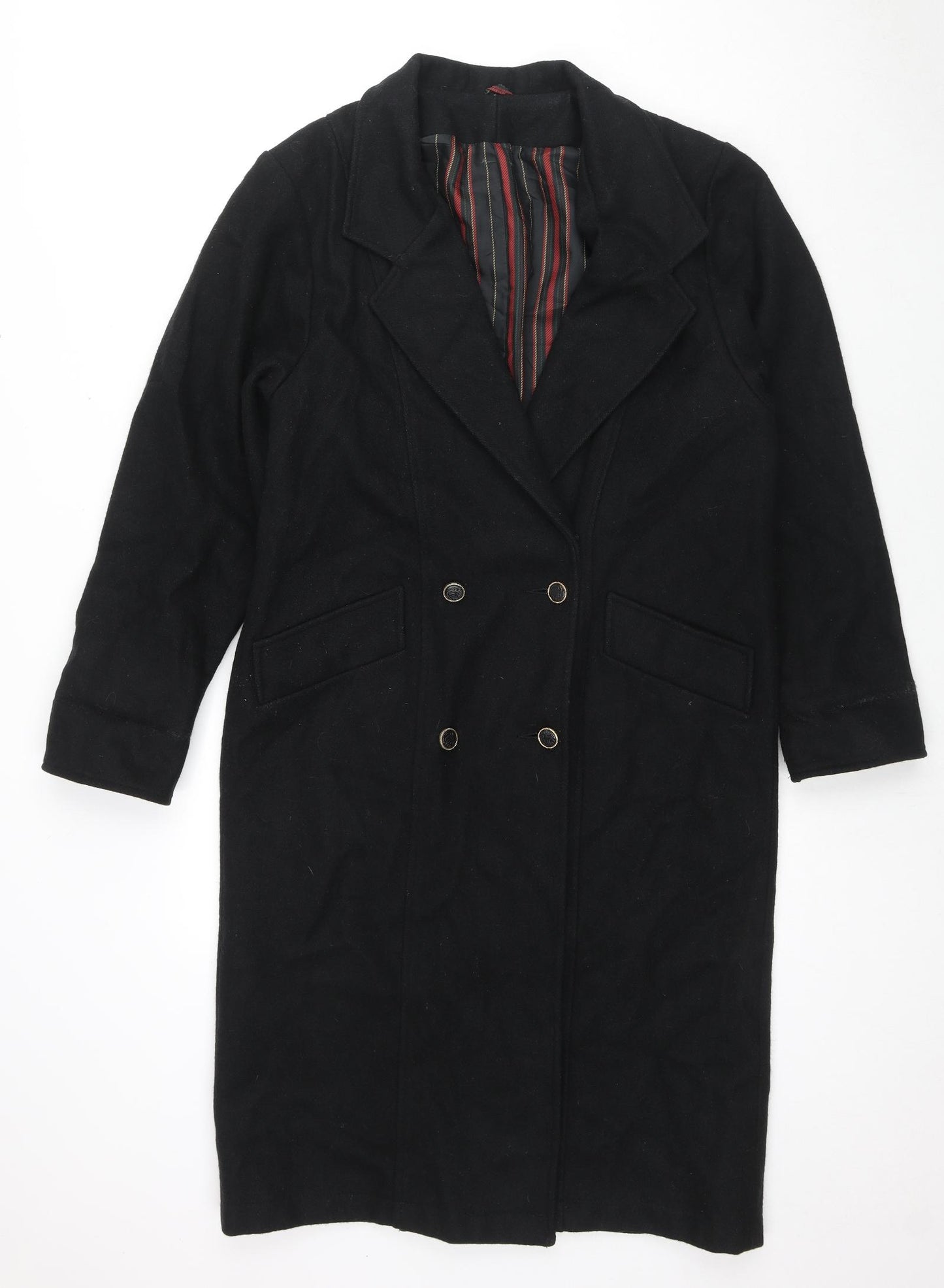 Lucky Star Womens Black Overcoat Coat Size 12 Button