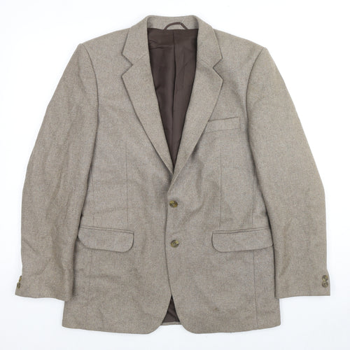 Bruce Corman Mens Beige Wool Jacket Suit Jacket Size 40 Regular