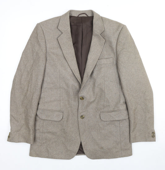 Bruce Corman Mens Beige Wool Jacket Suit Jacket Size 40 Regular
