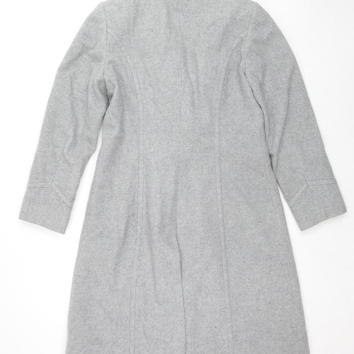 Marks and Spencer Womens Grey Overcoat Coat Size 10 Button