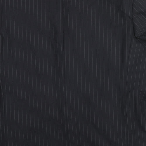 Smithy Mens Black Striped Wool Jacket Suit Jacket Size 48 Regular