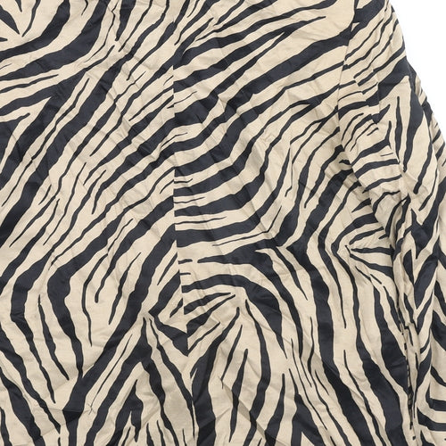 Zara Womens Beige Animal Print Jacket Blazer Size XS Button - Zebra Print