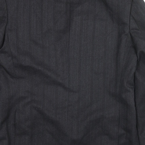 St Michael Mens Black Striped Polyester Jacket Suit Jacket Size 38 Regular