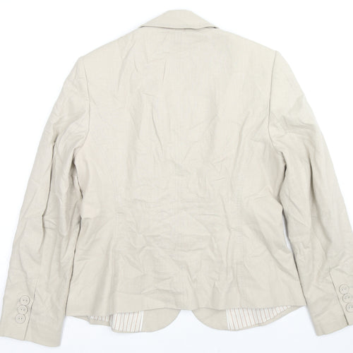 Marks and Spencer Womens Beige Jacket Blazer Size 14 Button