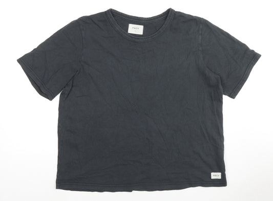 P&Co Womens Black Cotton Basic T-Shirt Size 10 Crew Neck