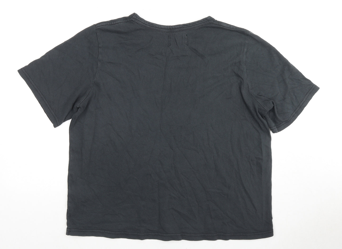 P&Co Womens Black Cotton Basic T-Shirt Size 10 Crew Neck