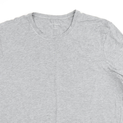 Autograph Mens Grey Cotton T-Shirt Size XL Round Neck