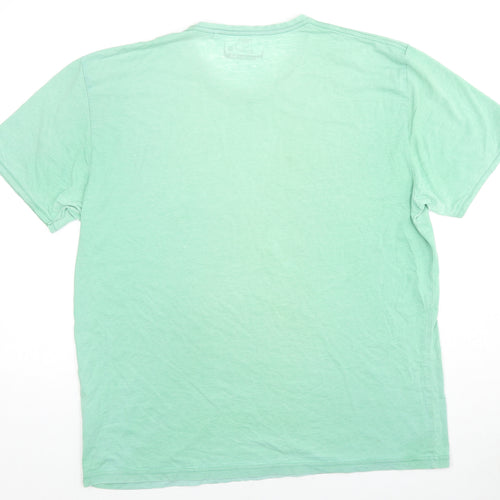NEXT Mens Green Cotton T-Shirt Size 2XL Round Neck - Mr. Lazy