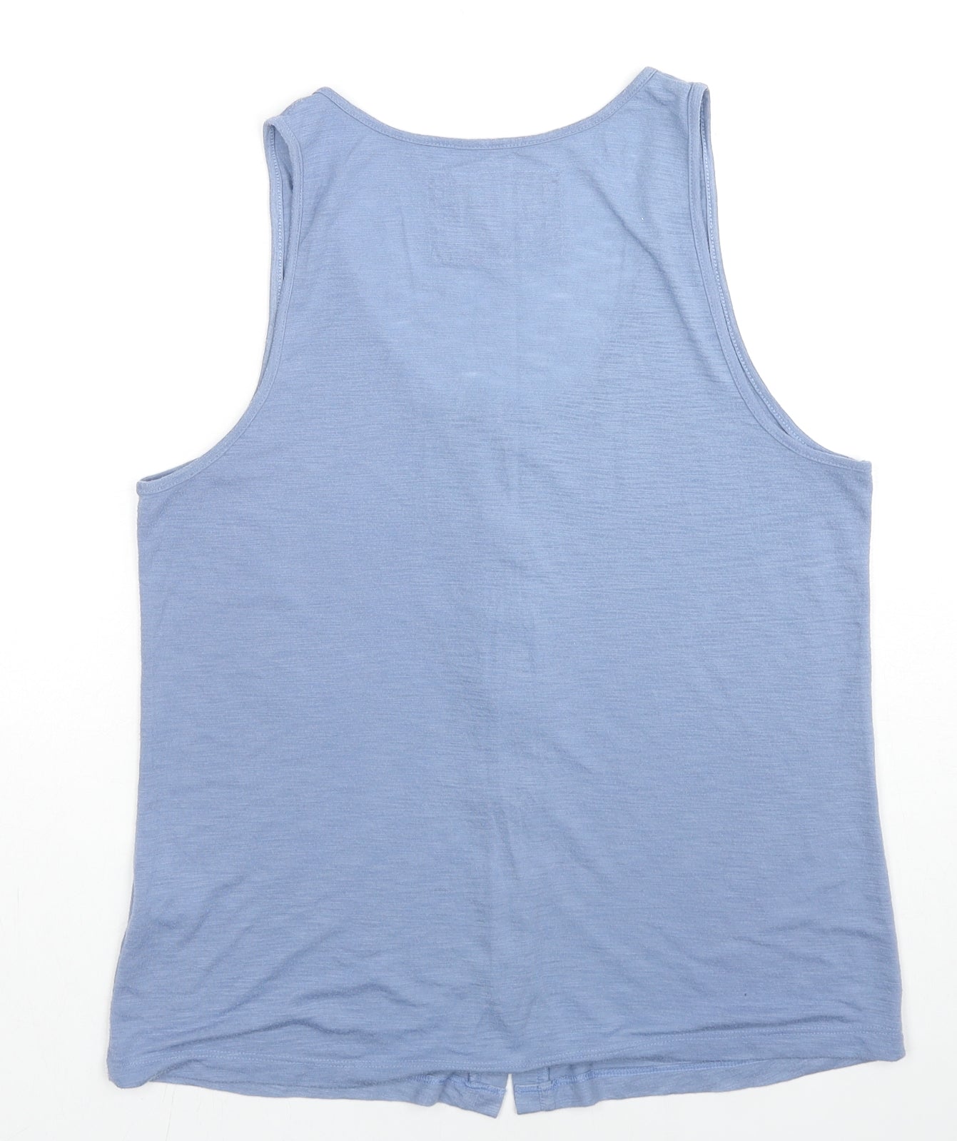 Limited Collection Womens Blue Polyester Basic Tank Size 12 Scoop Neck