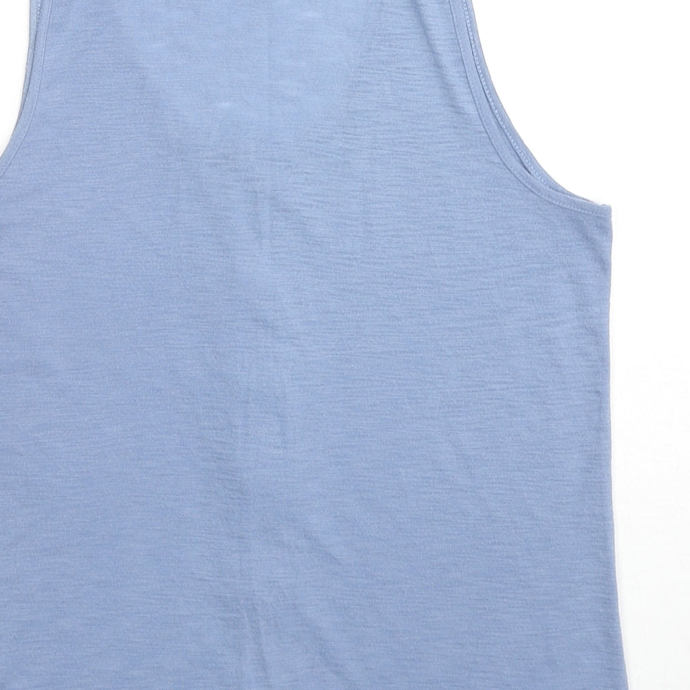 Limited Collection Womens Blue Polyester Basic Tank Size 12 Scoop Neck