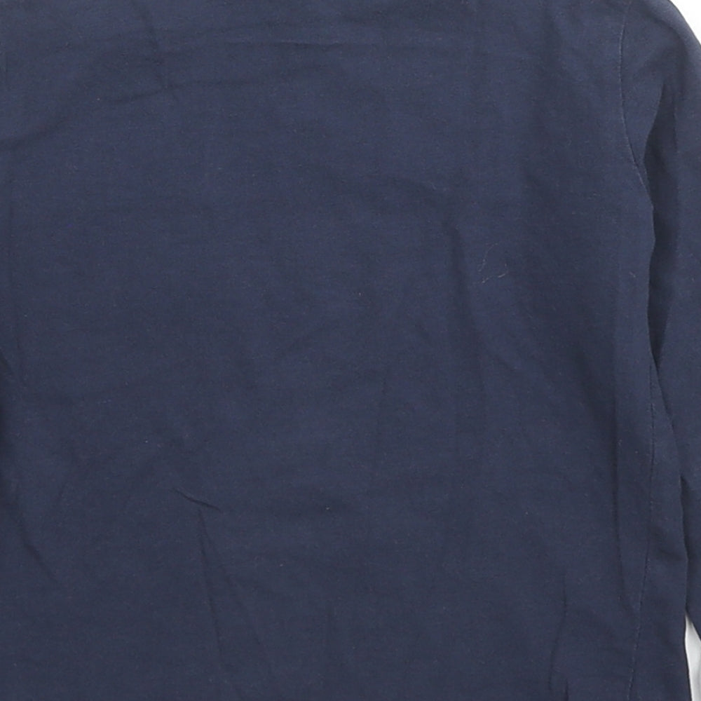 Fagottino Boys Blue Cotton Basic T-Shirt Size 2-3 Years Crew Neck Snap