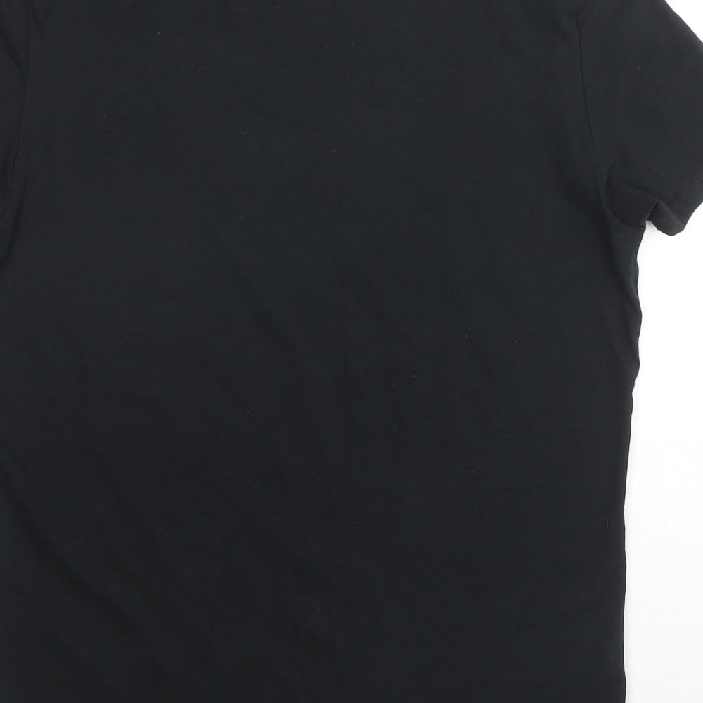 Marks and Spencer Mens Black Acrylic T-Shirt Size M Round Neck - Thermal