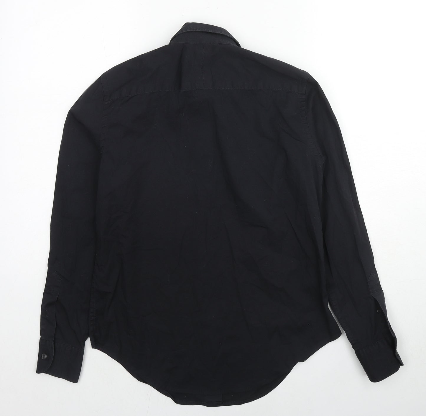 Lauren Ralph Lauren Womens Black Cotton Basic Blouse Size 12 Collared