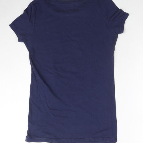 American Eagle Outfitters Womens Blue Cotton Basic T-Shirt Size S Round Neck - AM - Eagle Malibu