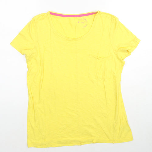 NEXT Womens Yellow Cotton Basic T-Shirt Size 10 Round Neck - Pocket