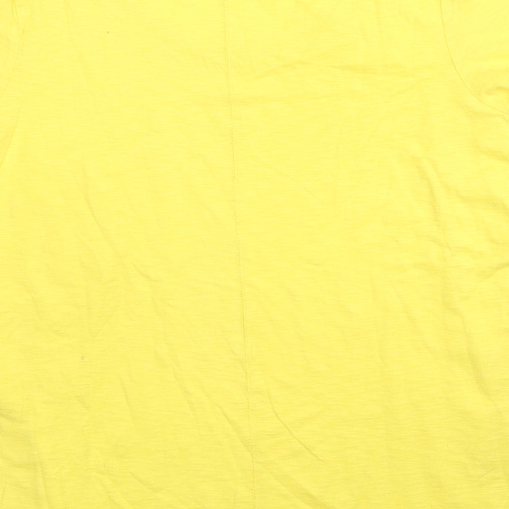 NEXT Womens Yellow Cotton Basic T-Shirt Size 10 Round Neck - Pocket