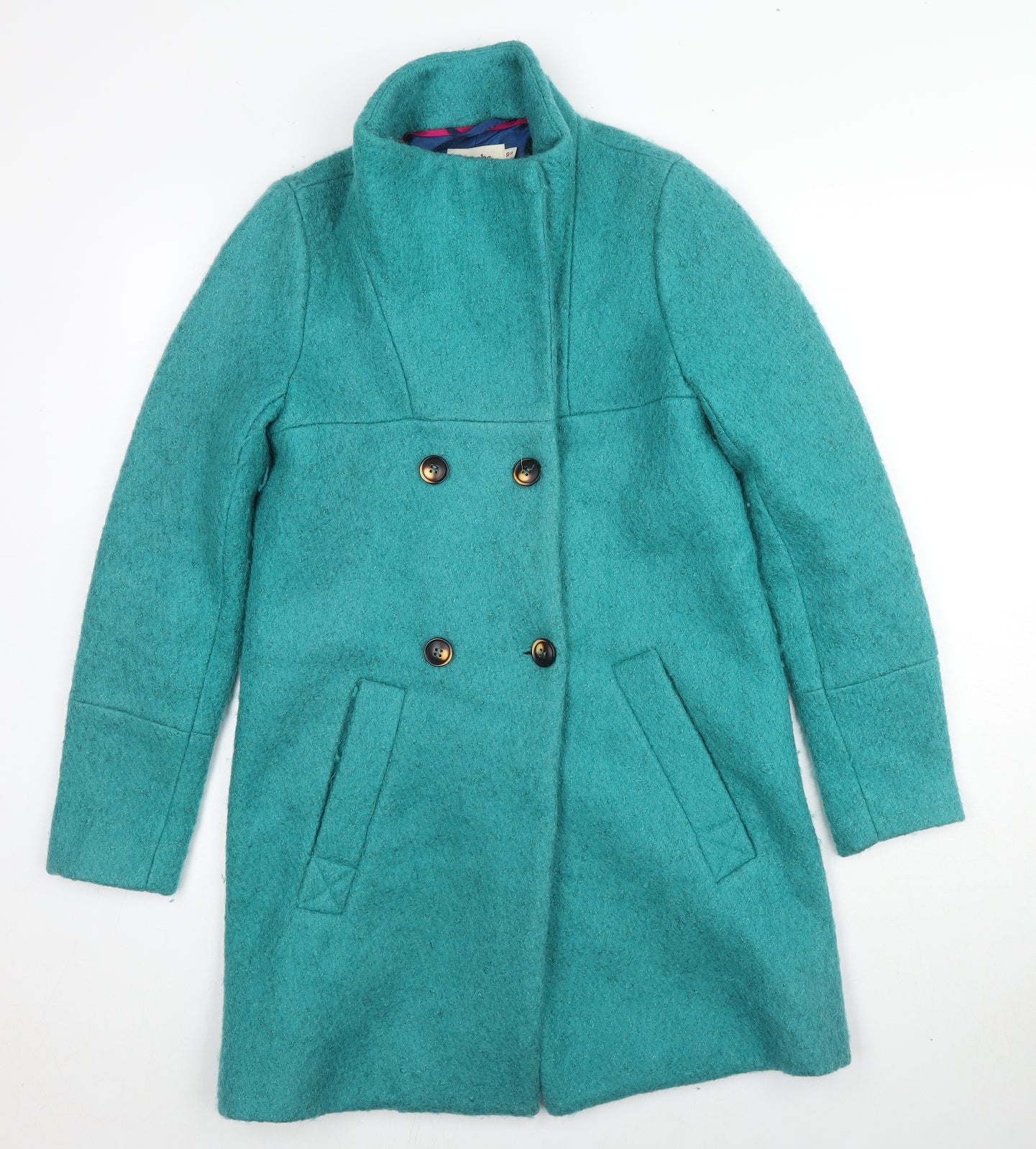 Lauche Womens Blue Overcoat Coat Size 10 Button