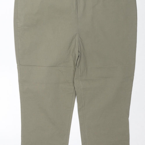 Bonmarché Womens Green Viscose Trousers Size 16 L21 in Regular Zip