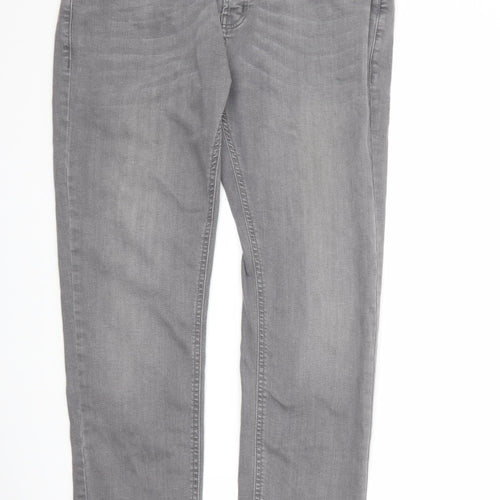 Denim & Co. Mens Grey Cotton Straight Jeans Size 34 in L30 in Regular Button