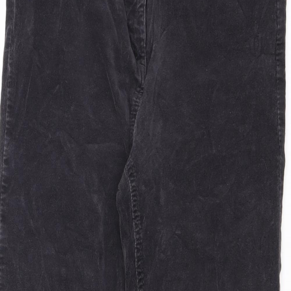 Marks and Spencer Womens Black Cotton Straight Jeans Size 12 L28 in Regular Zip