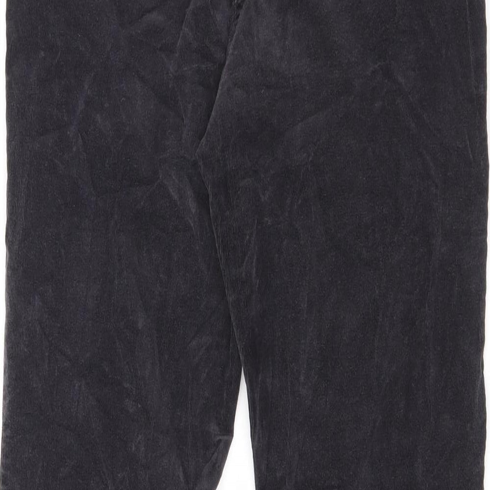 Marks and Spencer Womens Black Cotton Straight Jeans Size 12 L28 in Regular Zip