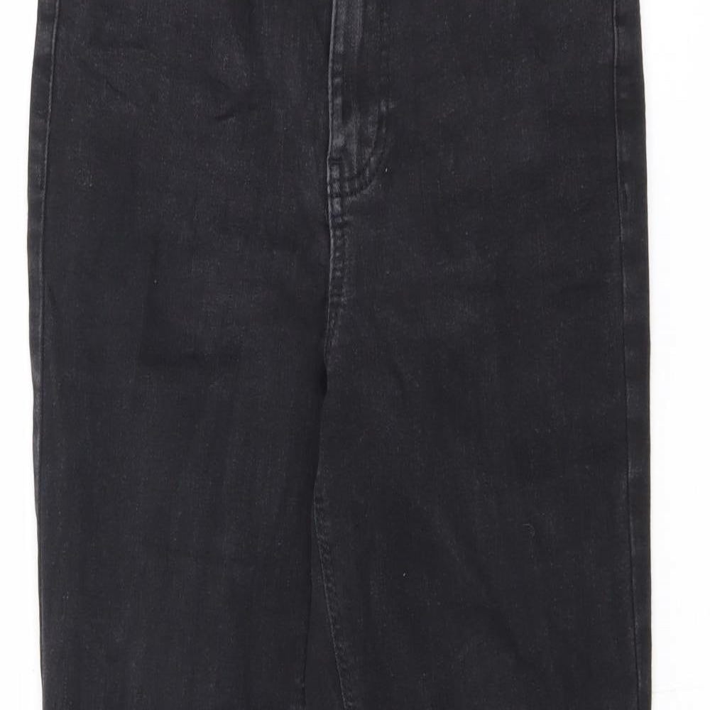 New Look Womens Black Cotton Bootcut Jeans Size 10 L28.5 in Regular Zip