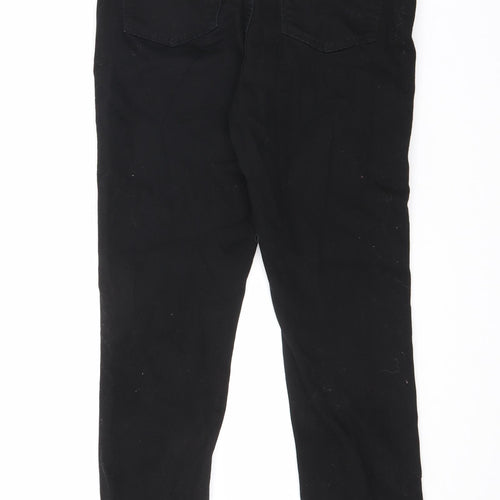 John Lewis Womens Black Cotton Skinny Jeans Size 12 L27.5 in Regular Zip