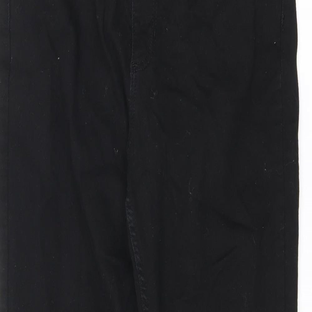 John Lewis Womens Black Cotton Skinny Jeans Size 12 L27.5 in Regular Zip