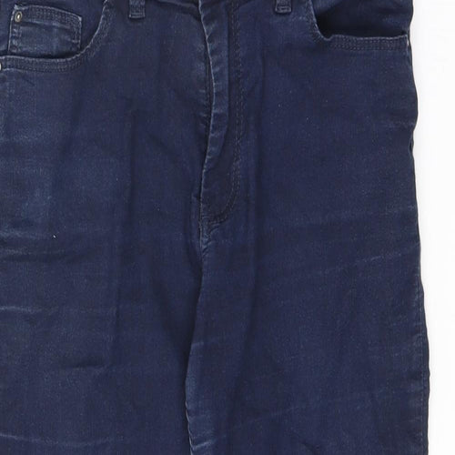 Marks and Spencer Womens Blue Cotton Capri Jeans Size 10 L20 in Regular Zip