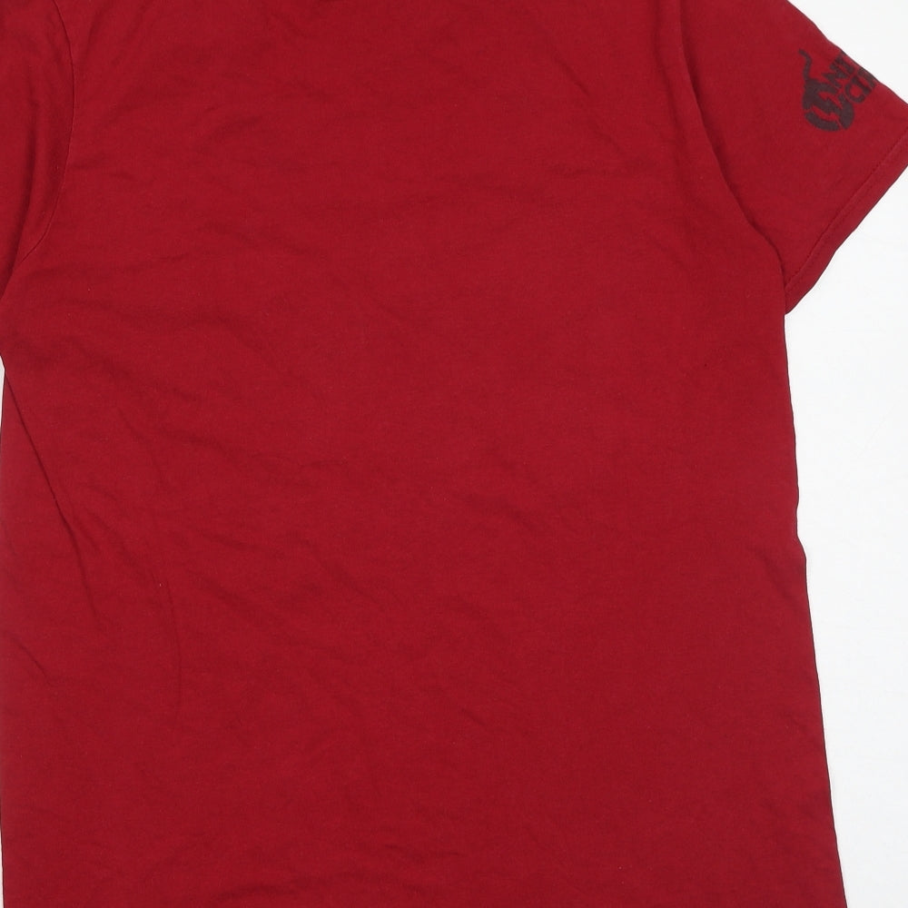 Nitro Circus Mens Red Cotton T-Shirt Size M Round Neck