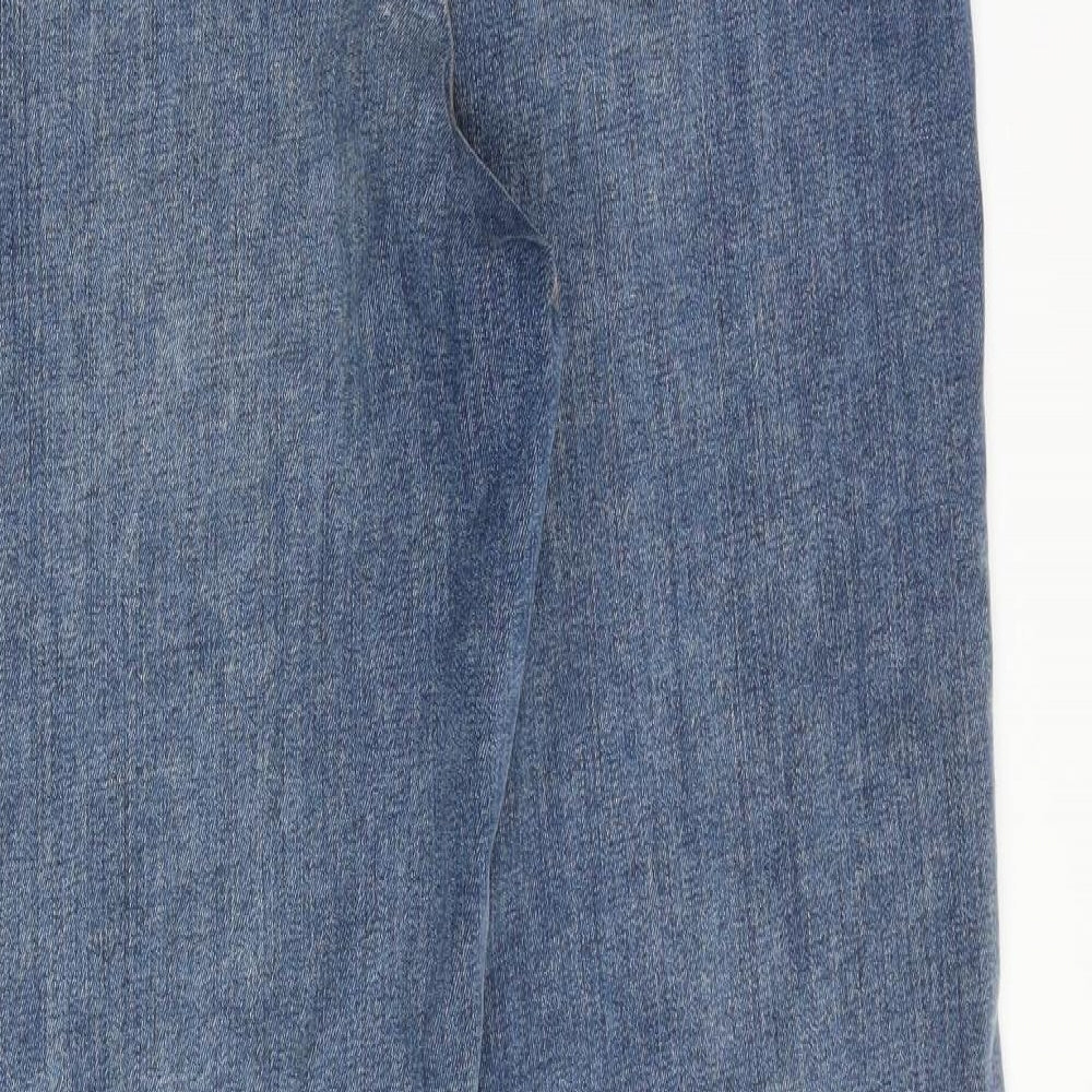 Autograph Womens Blue Cotton Straight Jeans Size 16 L30 in Regular Zip