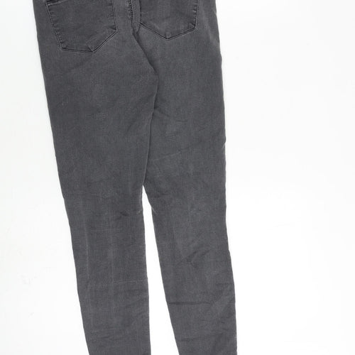 Topshop Womens Grey Cotton Skinny Jeans Size 26 in L30 in Regular Zip