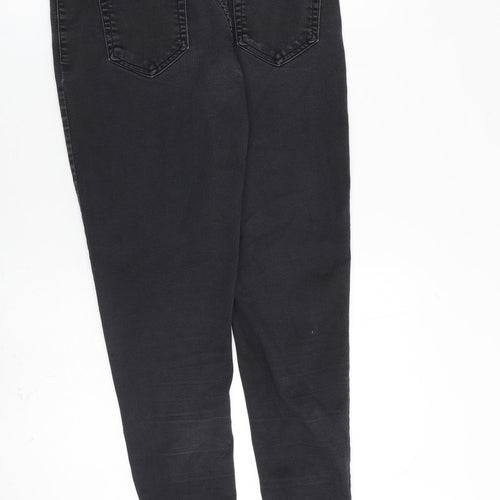 Boohoo Womens Grey Cotton Skinny Jeans Size 14 L28 in Regular Zip