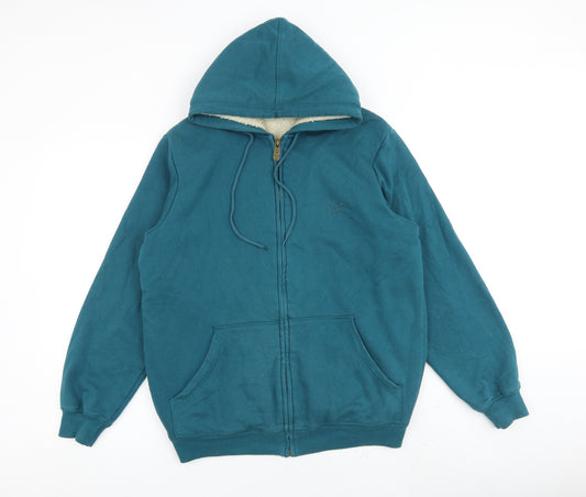 Cotton Traders Mens Green Cotton Full Zip Hoodie Size M