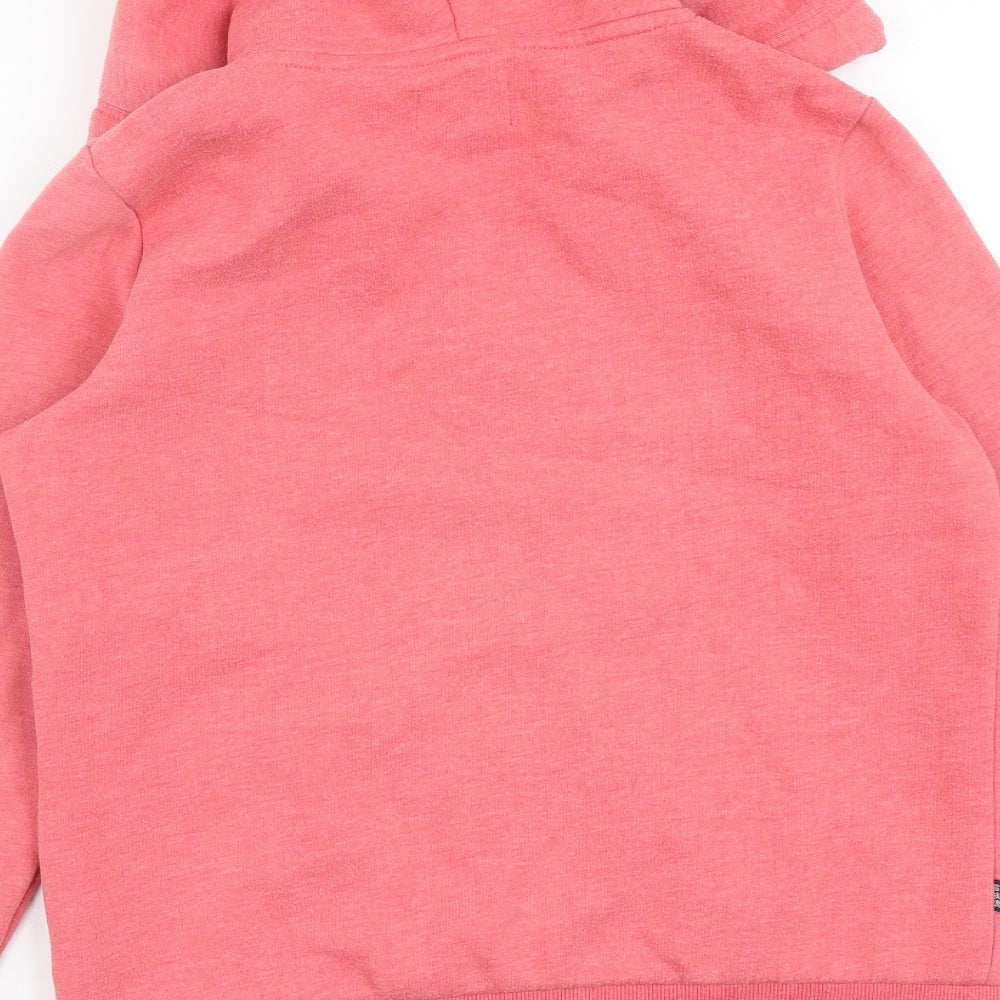 Superdry Womens Pink Cotton Full Zip Hoodie Size 10 Zip