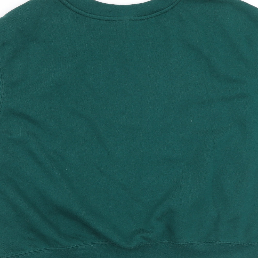 H&M Womens Green Cotton Pullover Sweatshirt Size L Pullover