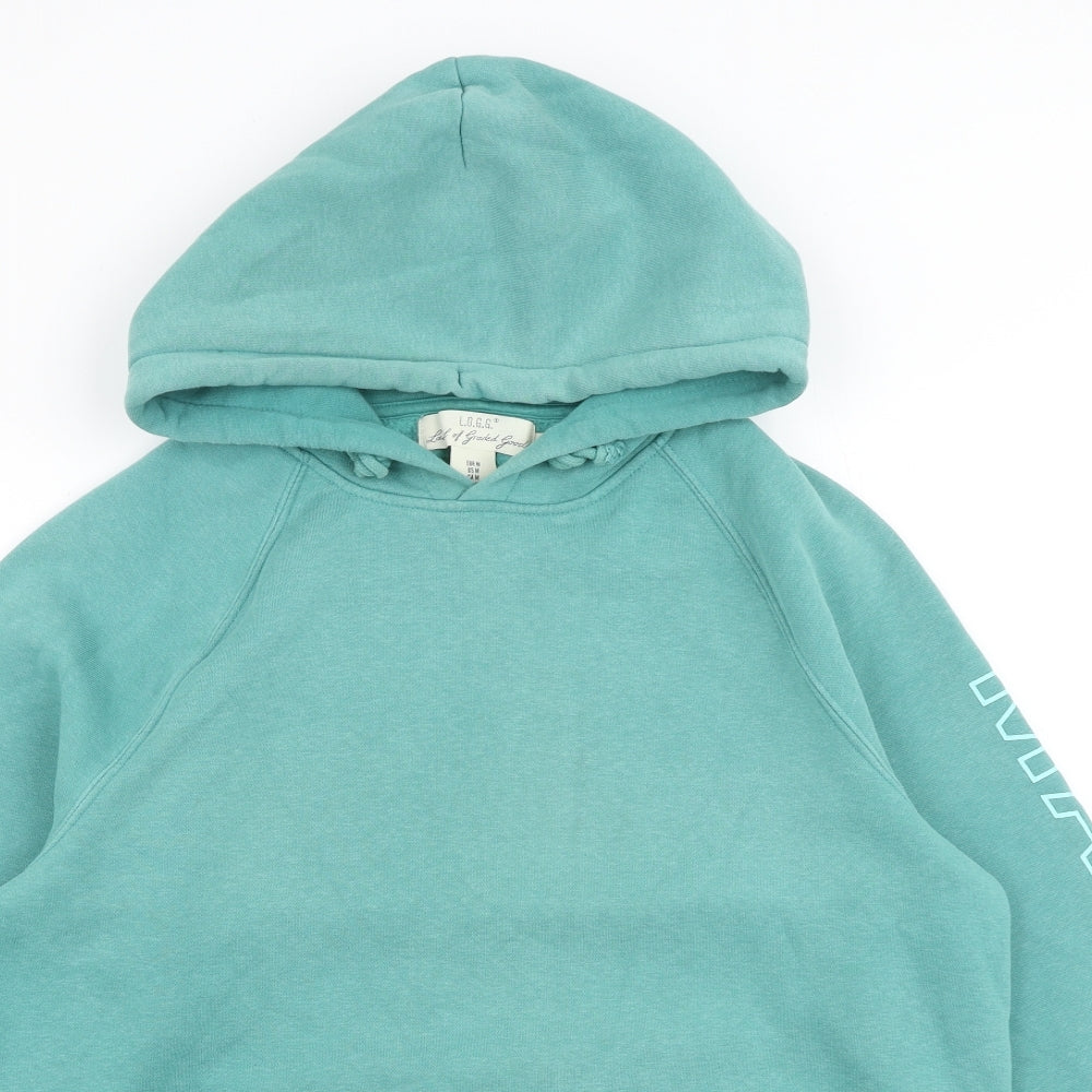 H&M Mens Green Cotton Pullover Hoodie Size M