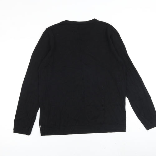 Cecil Womens Black Round Neck Cotton Pullover Jumper Size L
