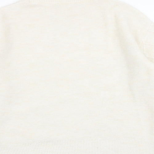 Marks and Spencer Womens Ivory Round Neck Acrylic Pullover Jumper Size S
