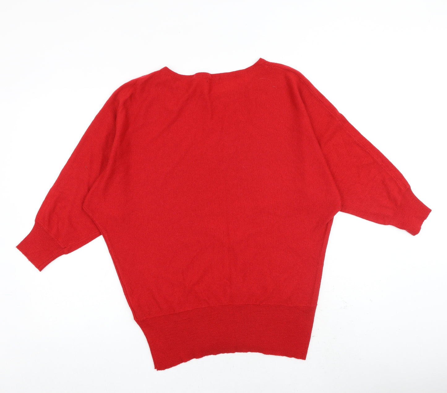 Roman Womens Red Round Neck Polyamide Pullover Jumper Size 16