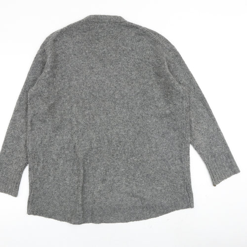 Zara Womens Grey Round Neck Acrylic Pullover Jumper Size S