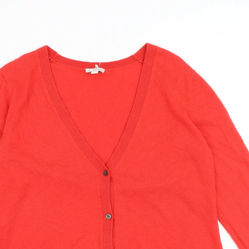 Gap Womens Red V-Neck Acrylic Cardigan Jumper Size L