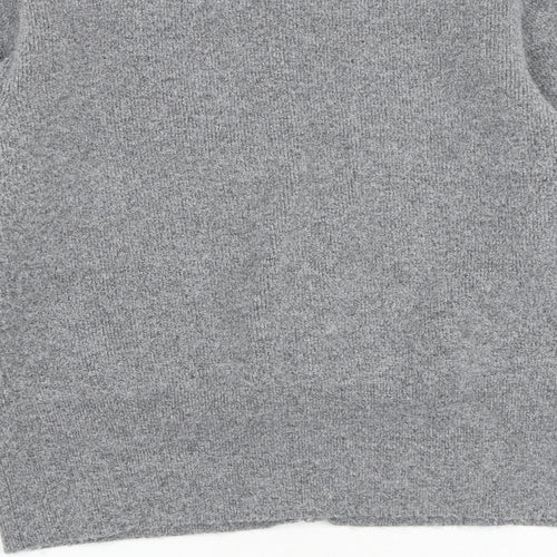 Zara Womens Grey Round Neck Polyester Cardigan Jumper Size L