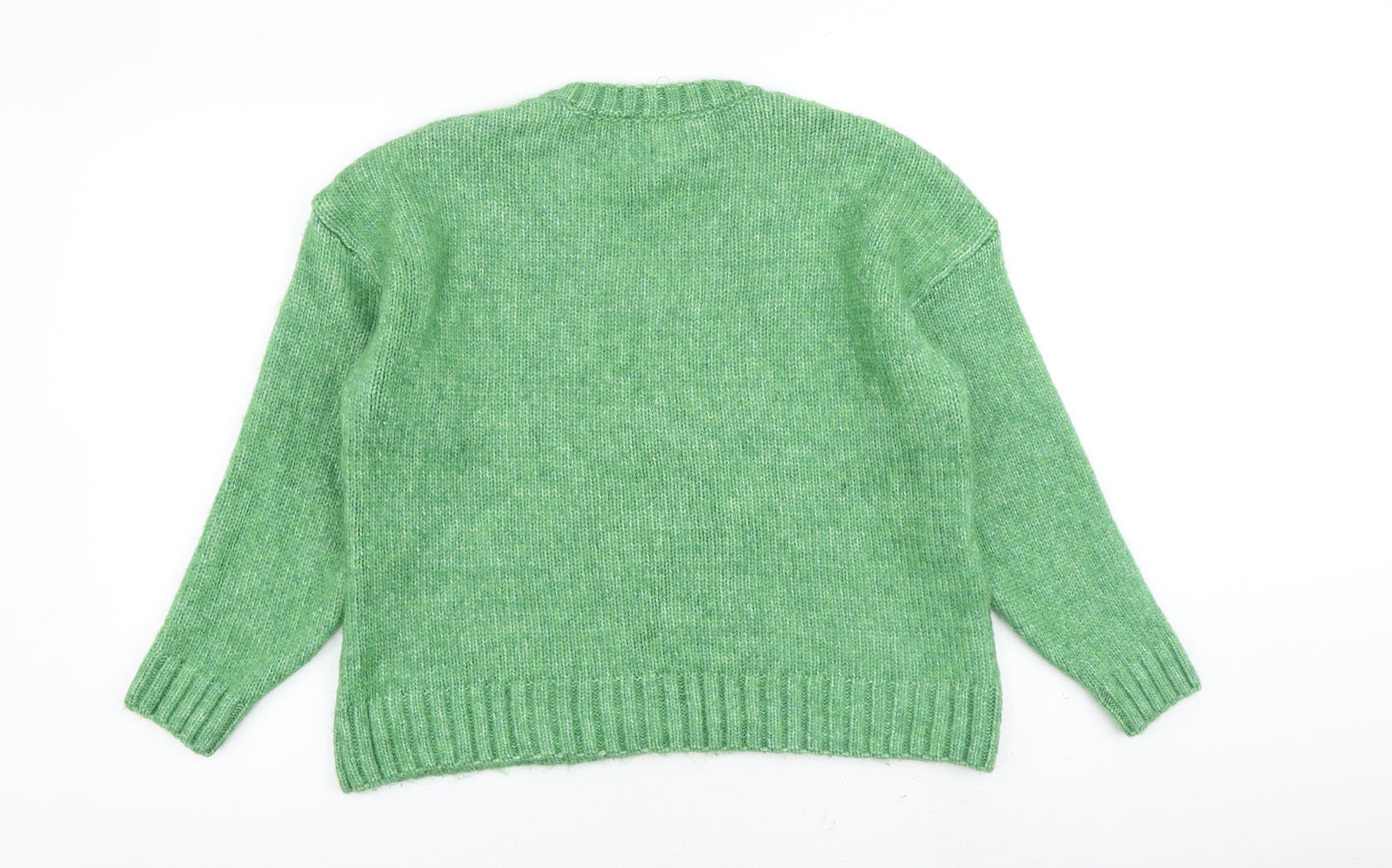 Marks and Spencer Womens Green V-Neck Polyamide Pullover Jumper Size M