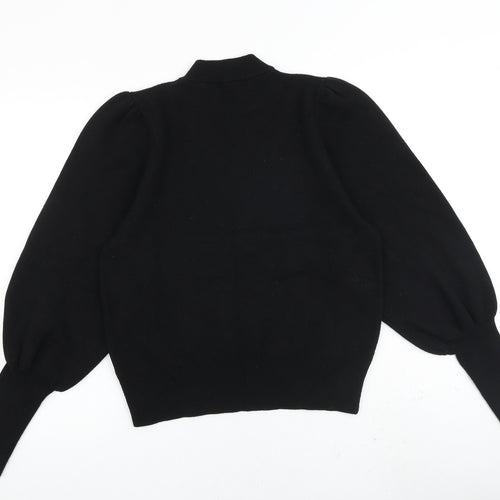 Zara Womens Black Round Neck Viscose Pullover Jumper Size L