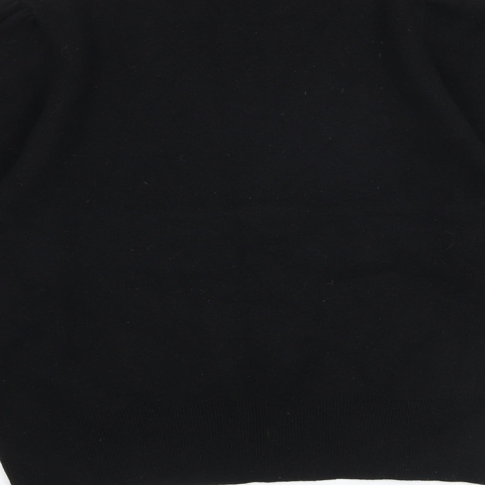 Zara Womens Black Round Neck Viscose Pullover Jumper Size L