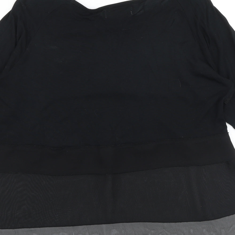 Apricot Womens Black Polyester Basic Blouse Size S Round Neck